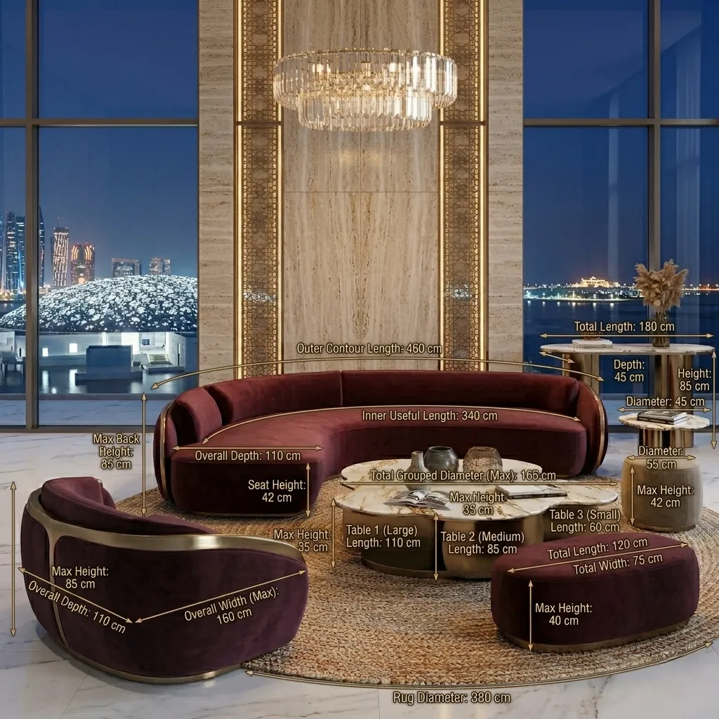 Burgundy Velvet Sectional Dubai