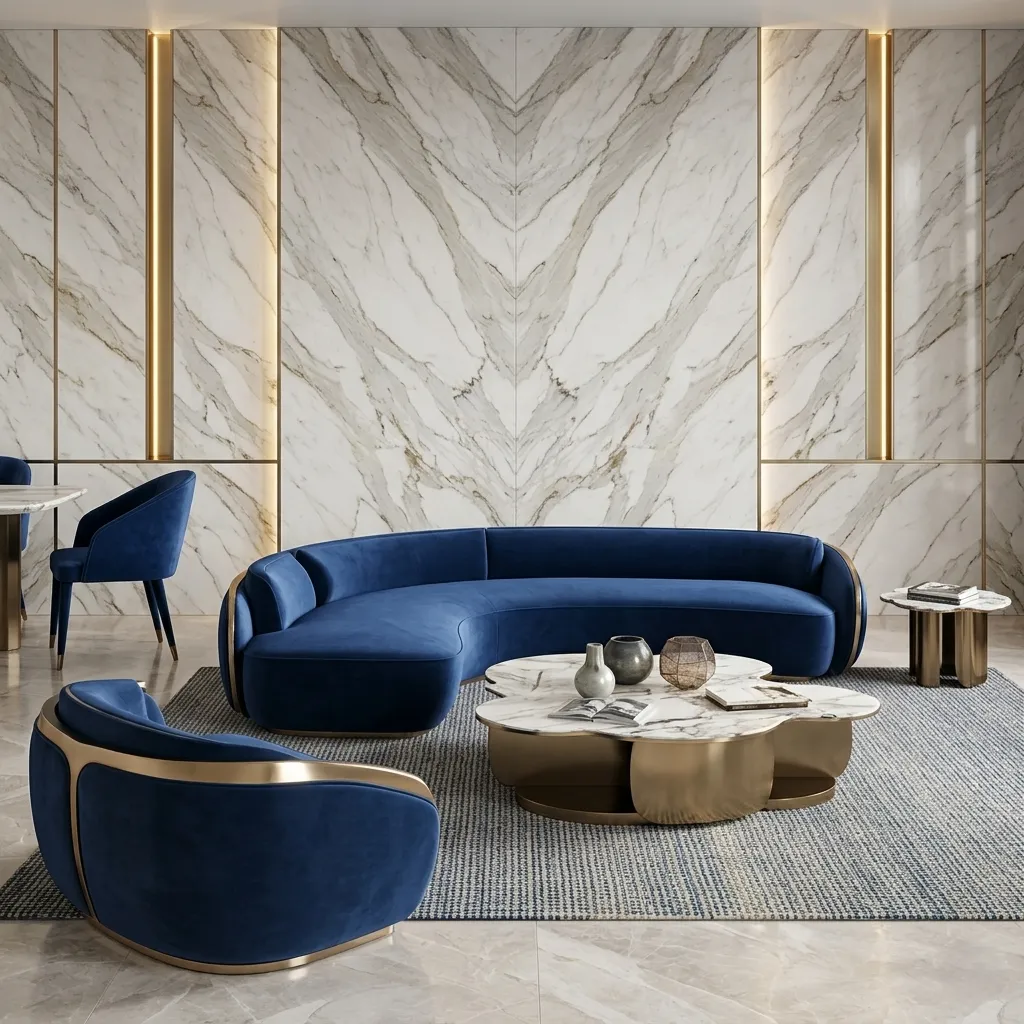 Burgundy Velvet Sectional Dubai