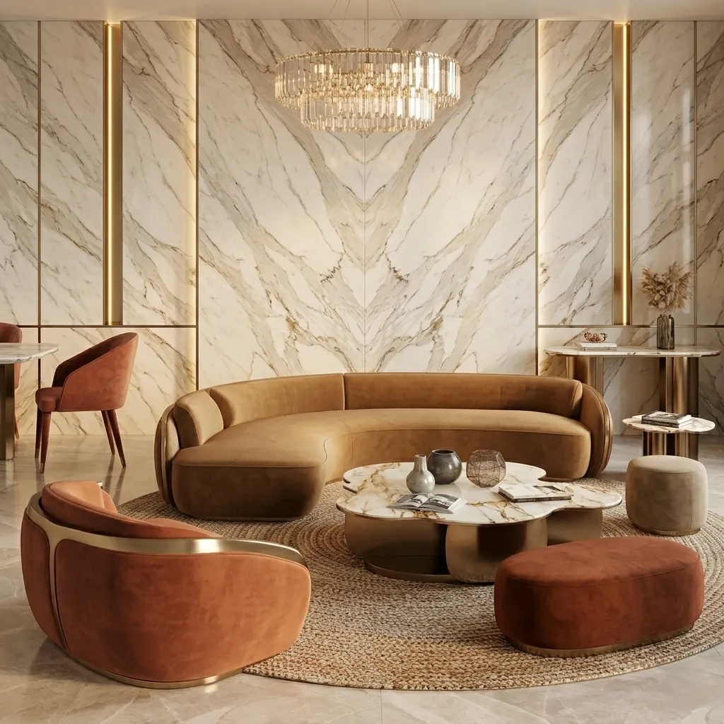 Burgundy Velvet Sectional Dubai
