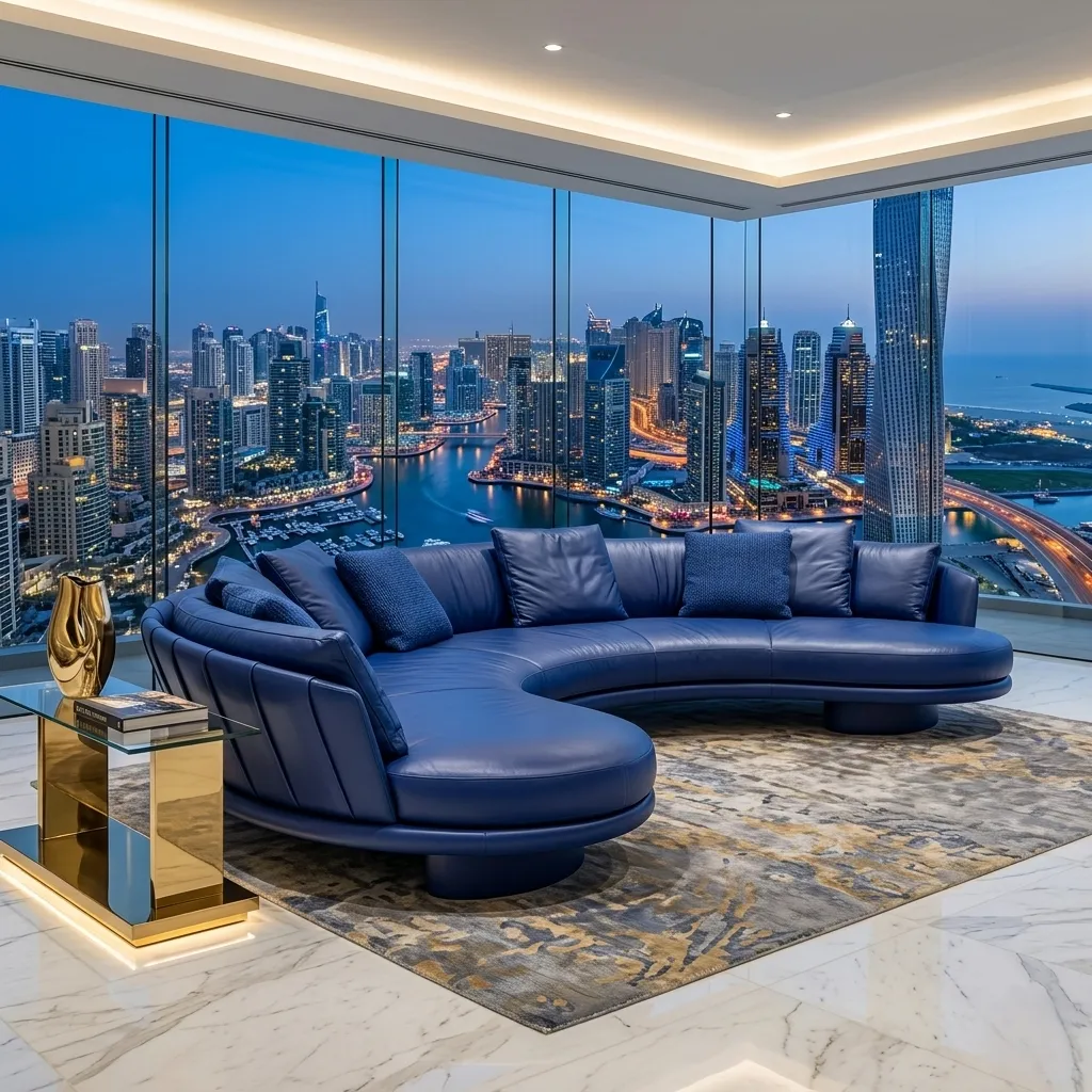 Channel Tufted Curved Sofa Dubai