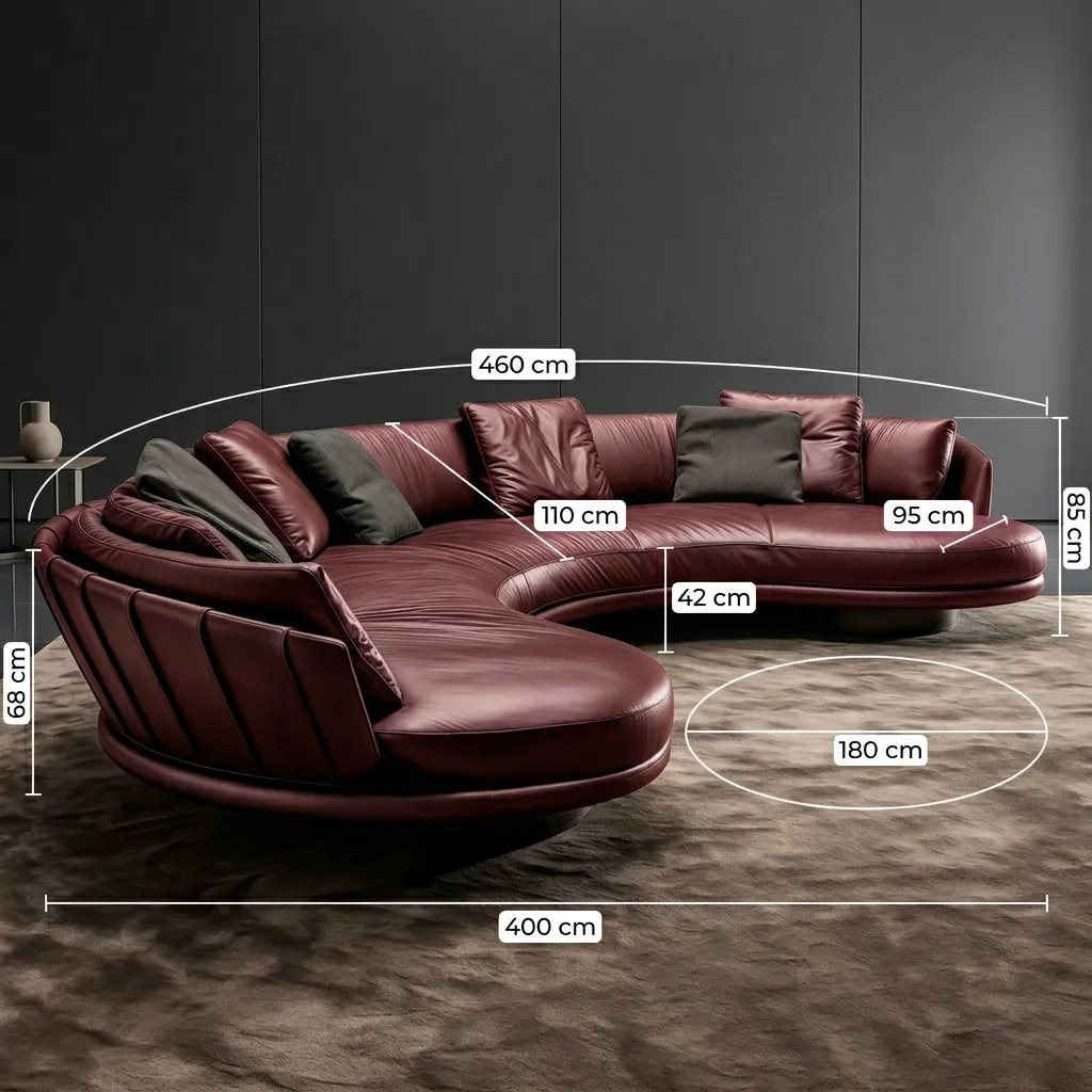 Channel Tufted Curved Sofa Dubai