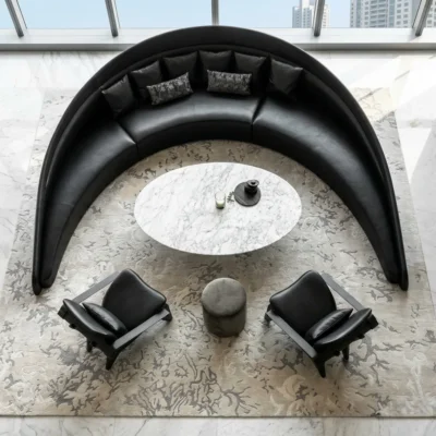 Crescent Leather Sofa Dubai