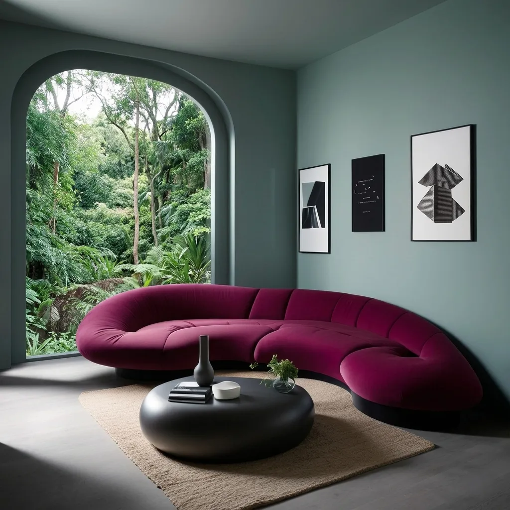 Curved Magenta Velvet