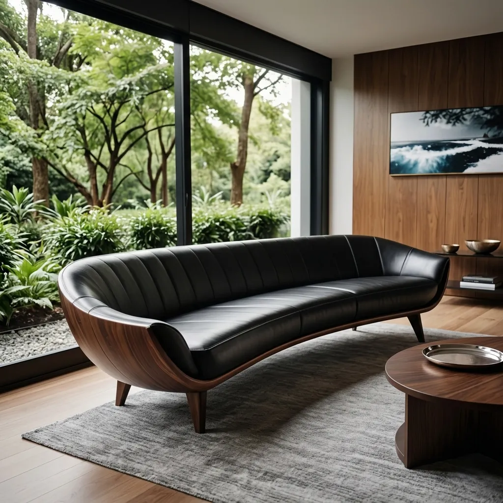 Mid-Century Curved Sofa Dubai