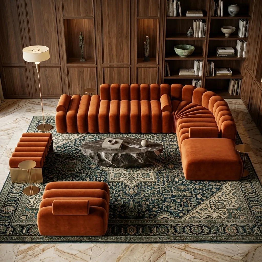 Terracotta Velvet Modular