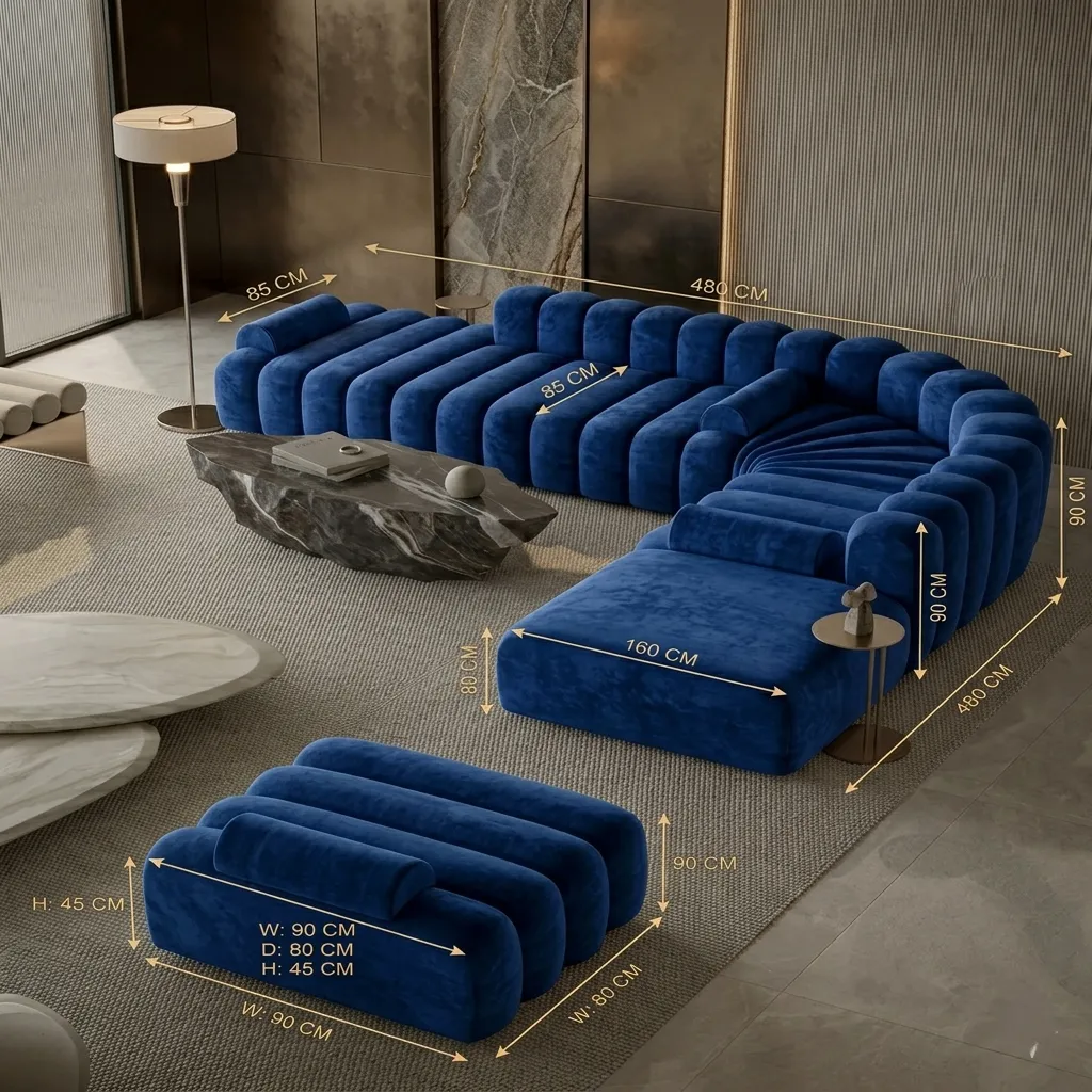 Terracotta Velvet Modular
