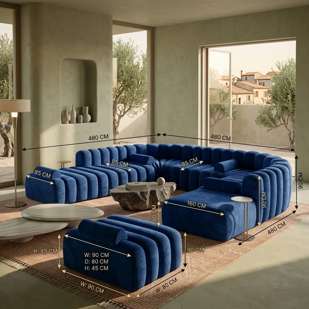 Terracotta Velvet Modular